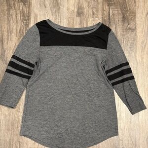 Gray and Black Women's Top